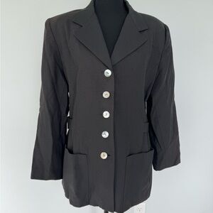 Vintage Grey Blazer Jacket with Iridescent Buttons